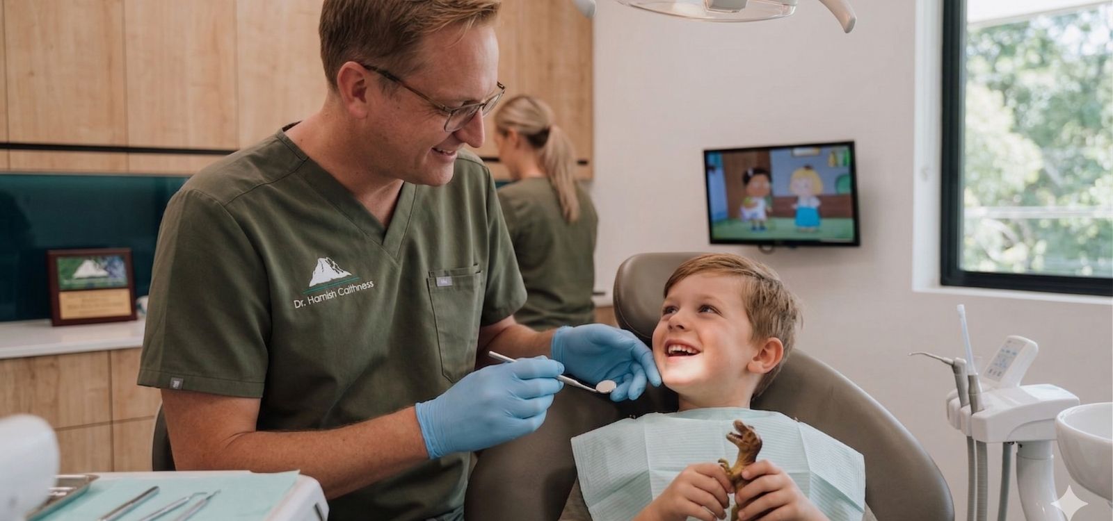 Child receiving a dental check-up at Noosa Hinterland Dental