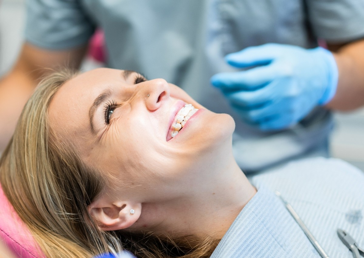 Patient smiling during a dental check-up near Kin Kin at a Pomona dental clinic