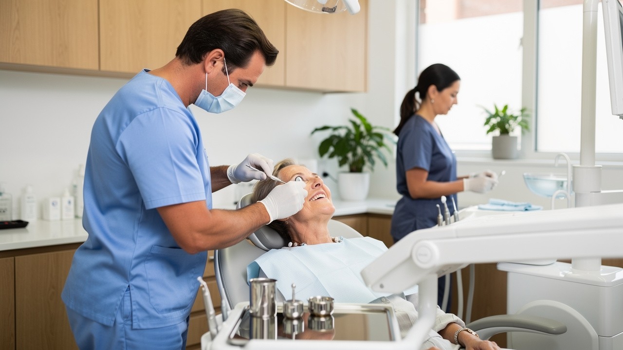Friendly dentist at Noosa Hinterland Dental with a patient
