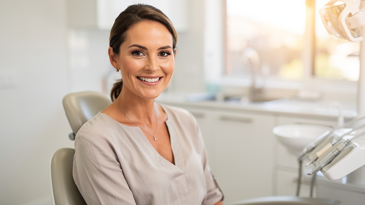 Confident adult patient with Invisalign at Noosa Hinterland Dental
