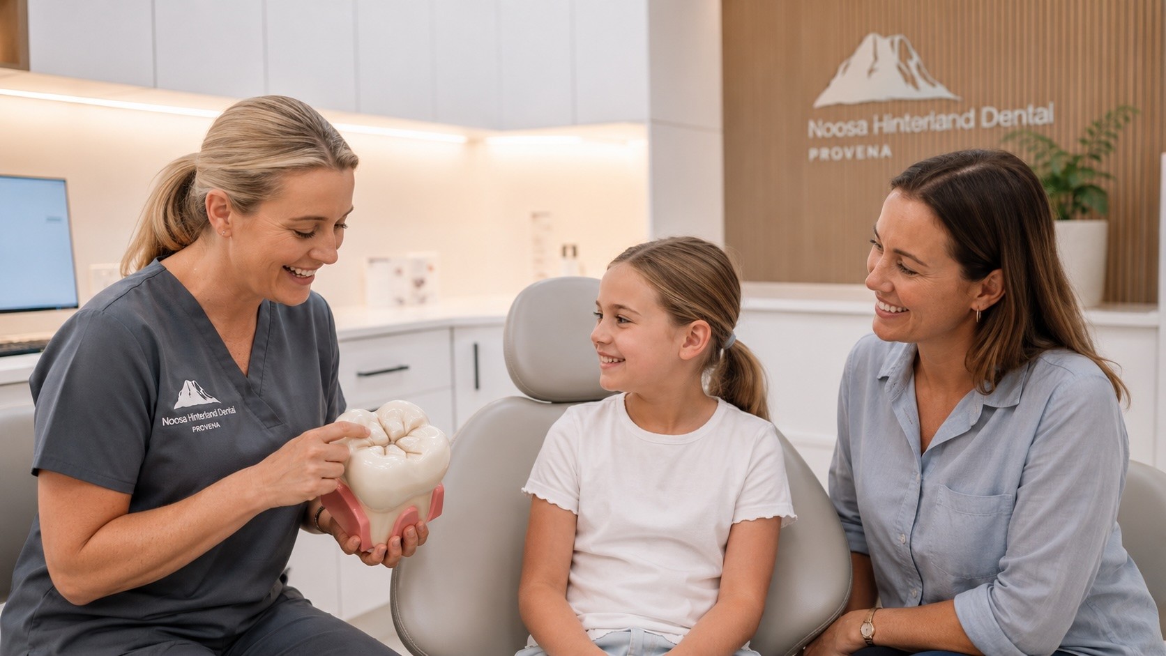 Fissure sealants applied to a child's teeth at Noosa Hinterland Dental